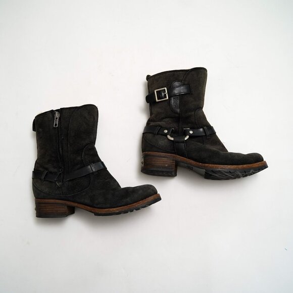 UGG "Endell" Harness Biker Boots - Picture 3 of 12